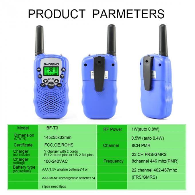mini walkie talkie untuk anak Baofeng BF-T3 radio dua arah PMR 446