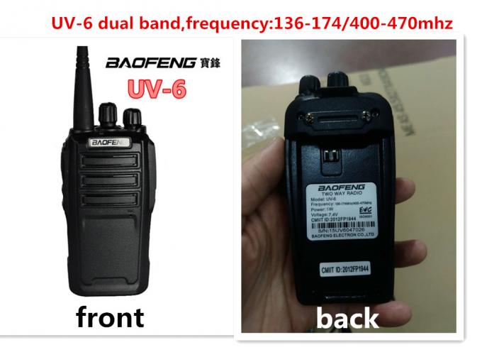 Baofeng 5 Watt daya tinggi jarak jauh walkie talkie UV-6 Dual band Dual standby dengan pemrograman PC