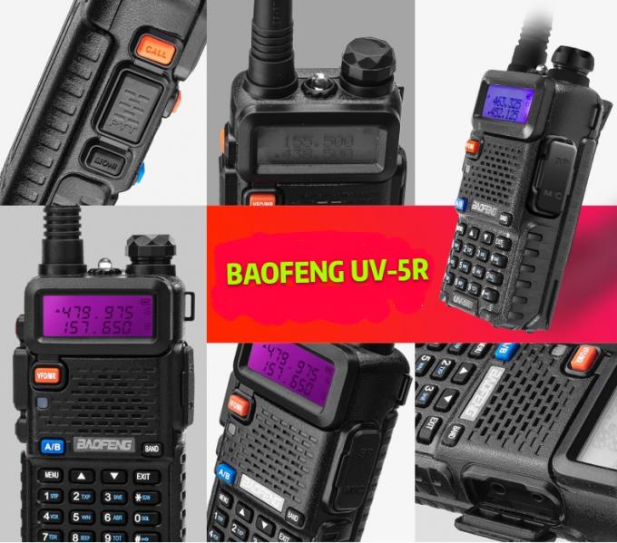 Profesional Dual Band VHF UHF Radio 128 saluran Baofeng UV-5R Walkie Talkie Transceiver